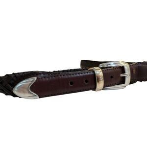 BRIGHTON Men's Brown Leather Reversible Belt